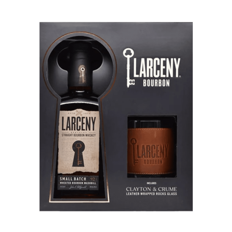 Larceny 1870 Small Batch Kentucky Straight Bourbon Whiskey with Leather Rocks Glass - LoveScotch.com