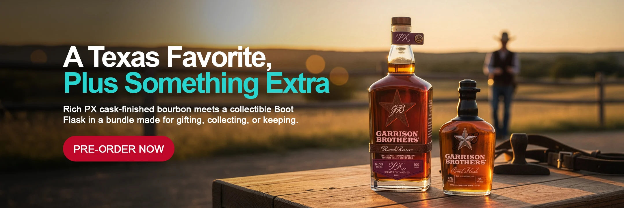 LoveScotch Garrison Brothers Ranch Reserve PX Cask plus Boot Flask Bundleslider_item_pTwAcJ