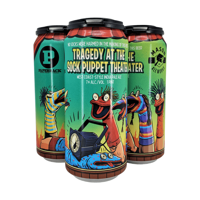 Mason Ale Works 'Tragedy At The Sock Puppet Theater' West Coast-Style IPA Beer 4-Pack - ForWhiskeyLovers.com
