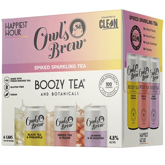 Owl's Brew 'Happiest Hour' Boozy Tea Variety 6-Pack - LoveScotch.com 
