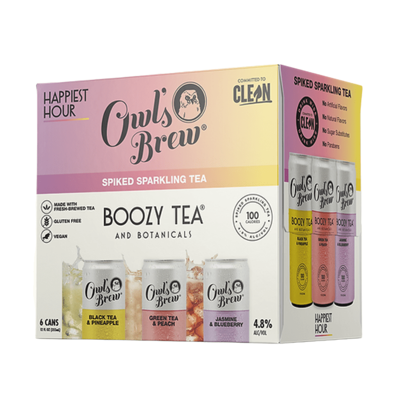 Owl's Brew 'Happiest Hour' Boozy Tea Variety 6-Pack - LoveScotch.com 