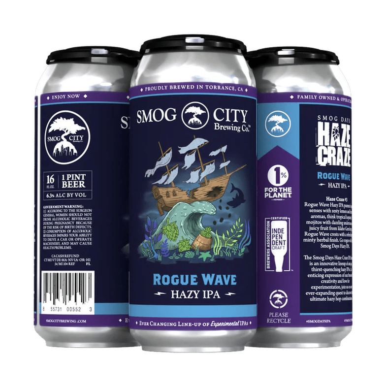 Smog City 'Rogue Wave' Hazy IPA 4-Pack - LoveScotch.com 