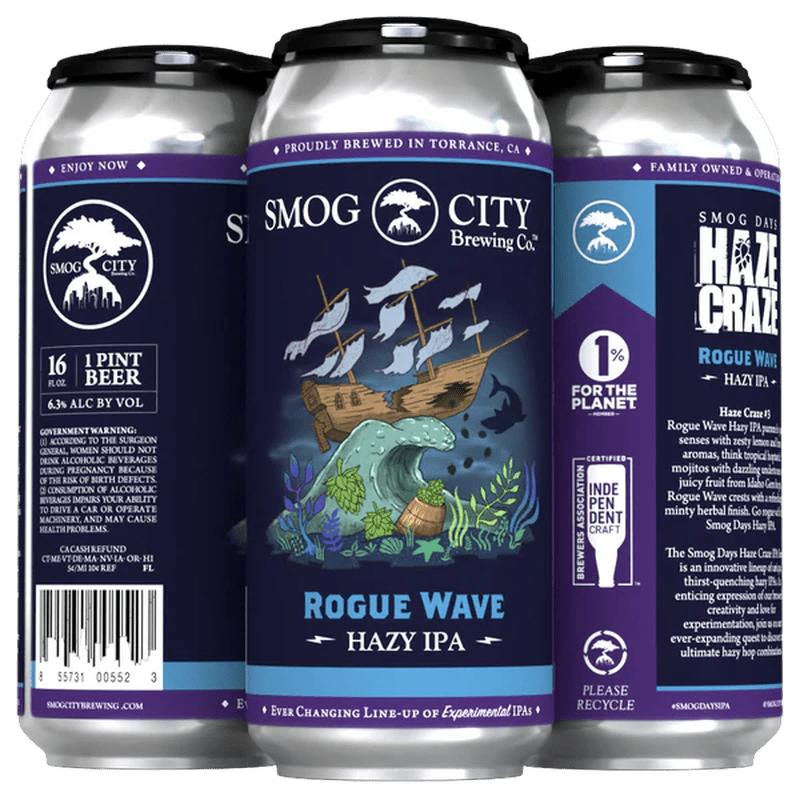 Smog City 'Rogue Wave' Hazy IPA 4-Pack - LoveScotch.com 