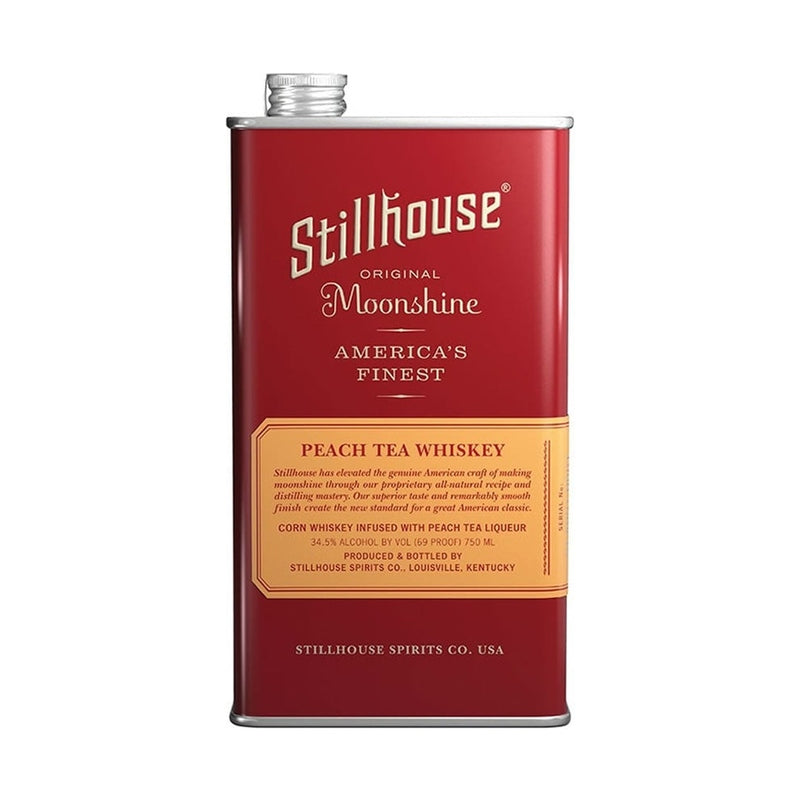 Stillhouse Peach Tea Whiskey 750ml red stainless-steel can