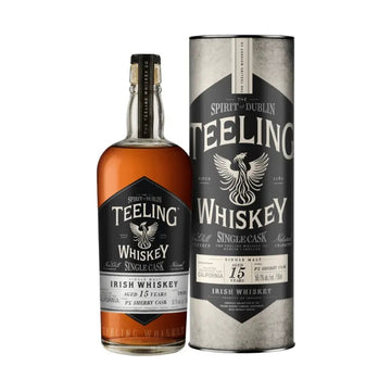 Teeling 15 Year Old PX Sherry Single Cask Irish Whiskey 750ml bottle and presentation tube