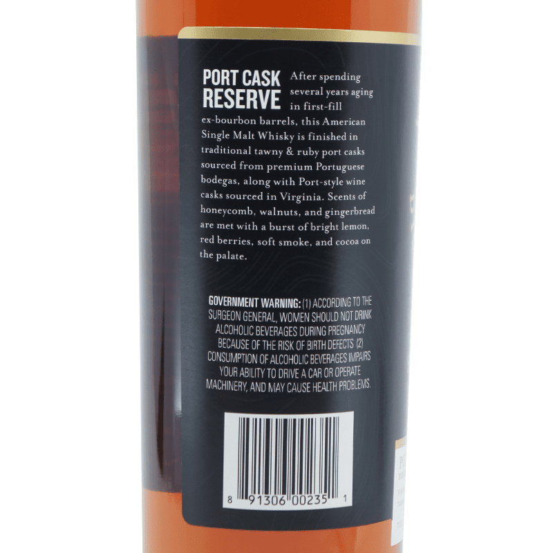 Virginia Distillery Co. Port Cask Reserve American Single Malt Whisky - LoveScotch.com