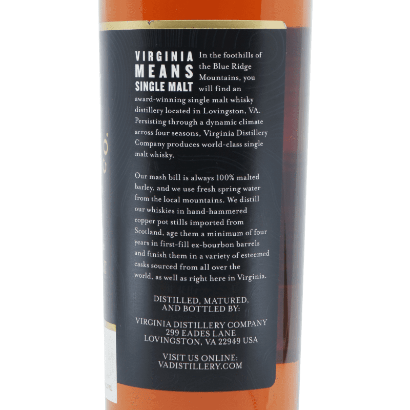 Virginia Distillery Co. Port Cask Reserve American Single Malt Whisky - LoveScotch.com