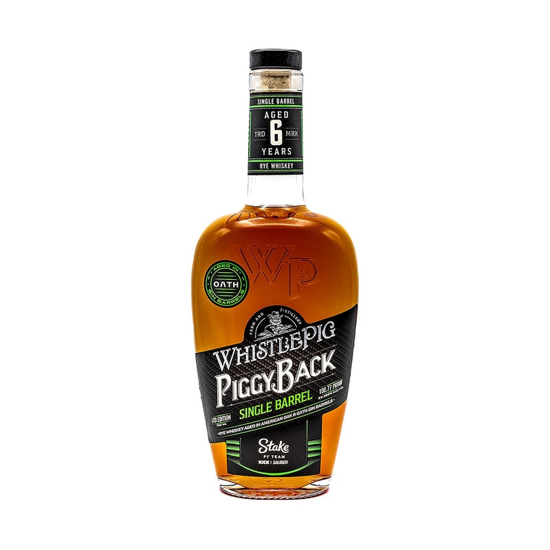 WhistlePig PiggyBack Stake F1 Team Kick Sauber Single Barrel Rye Whiskey bottle