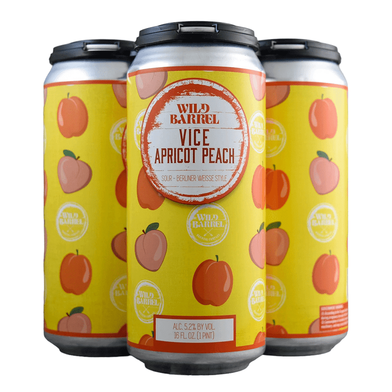 Wild Barrel Brewing 'Vice Apricot Peach' Sour Beer 4-Pack - ForWhiskeyLovers.com