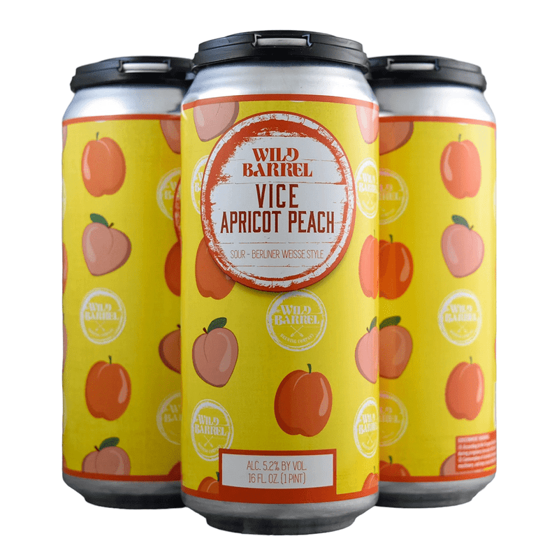 Wild Barrel Brewing 'Vice Apricot Peach' Sour Beer 4-Pack - LoveScotch.com