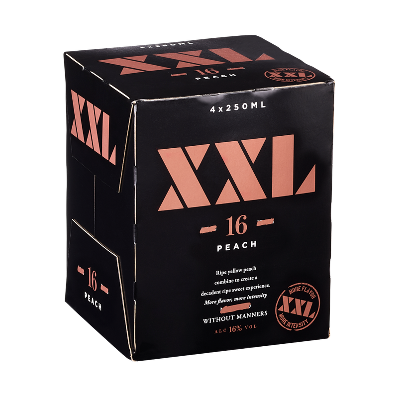 XXL Peach Moscato Flavored Wine 4-Pack - LoveScotch.com