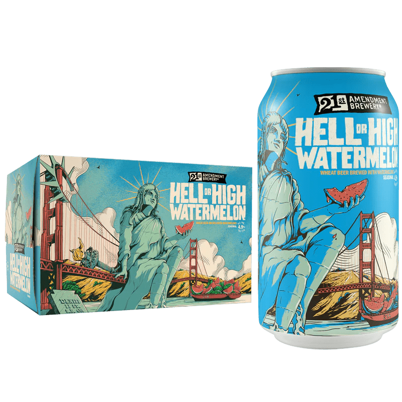 21st Amendment Brewery Hell or High Watermelon Wheat Beer 6-Pack - LoveScotch.com