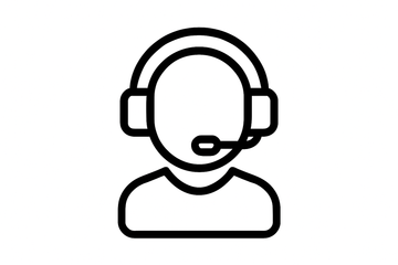 Live Customer Service black and white Icon