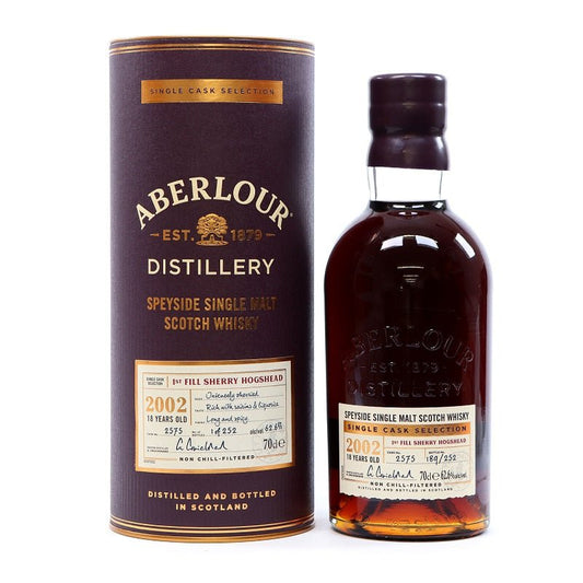 Aberlour 18 Year Old Single Cask First Fill Sherry Butt 2002 Speyside Single Malt Scotch Whisky