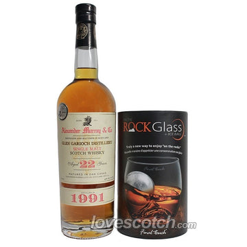 Alexander Murray Glen Garioch 22 Year Old & Rocks Glass with Ice Ball - LoveScotch.com