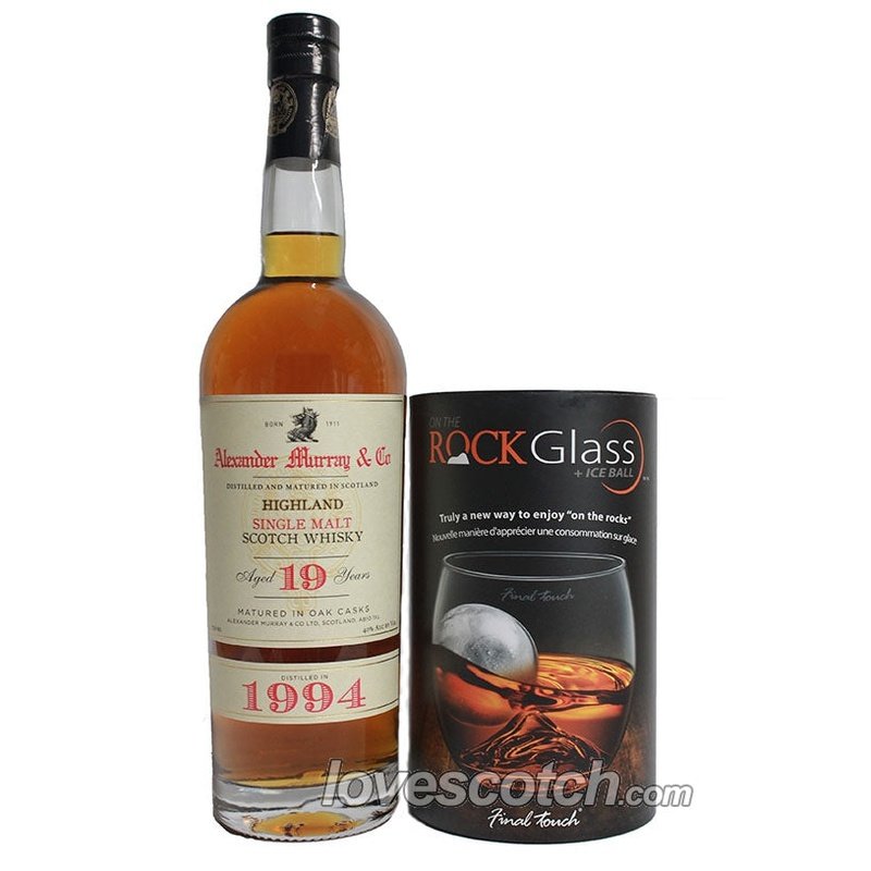 Alexander Murray Highland 19 Year Old & Rocks Glass with Ice Ball - LoveScotch.com