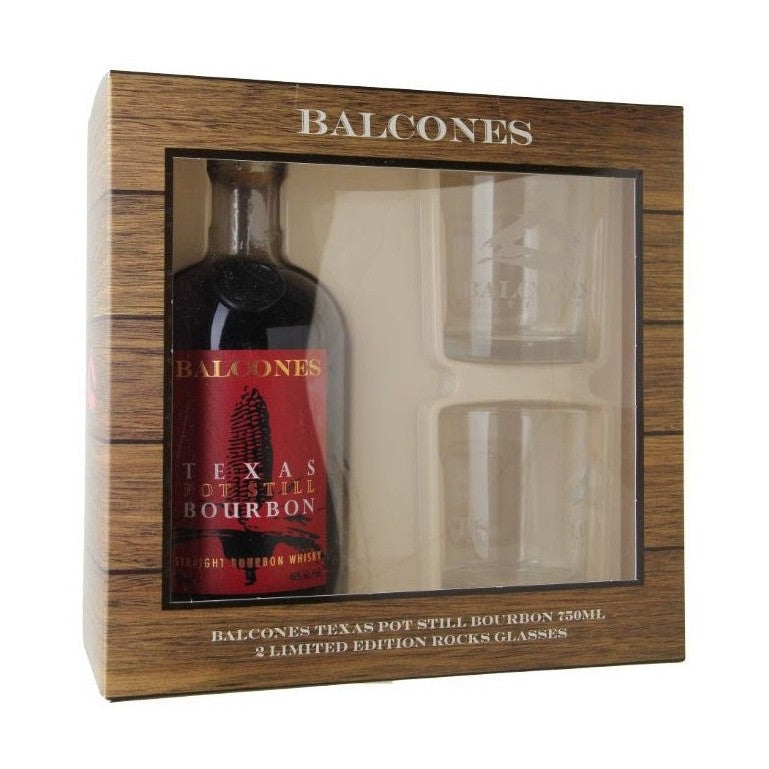 Balcones Texas Pot Still Straight Bourbon Whisky w/Rocks Glasses - LoveScotch.com
