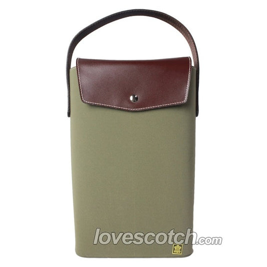 Brown Leather and Suede Wine Bottle Tote - LoveScotch.com