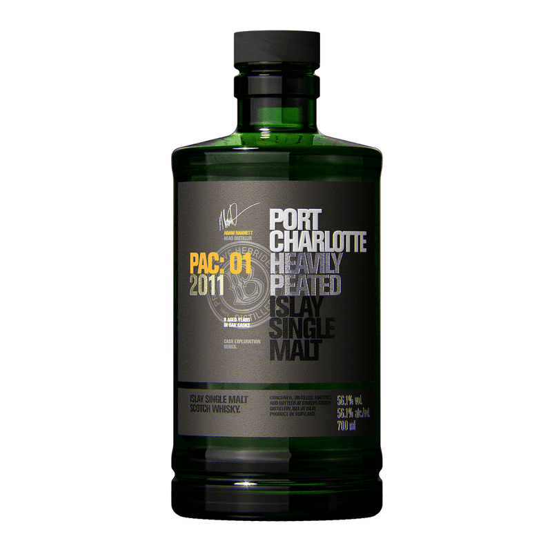 Bruichladdich Port Charlotte PAC:01 2011 Heavily Peated Islay Single Malt Scotch Whisky - LoveScotch.com