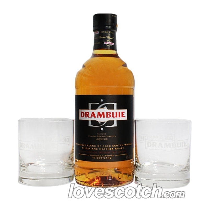 Drambuie Gift Set with 2 Drambuie Rocks Glasses - LoveScotch.com