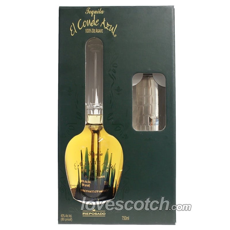 El Conde Azul Reposado Gift Set With Flask - LoveScotch.com