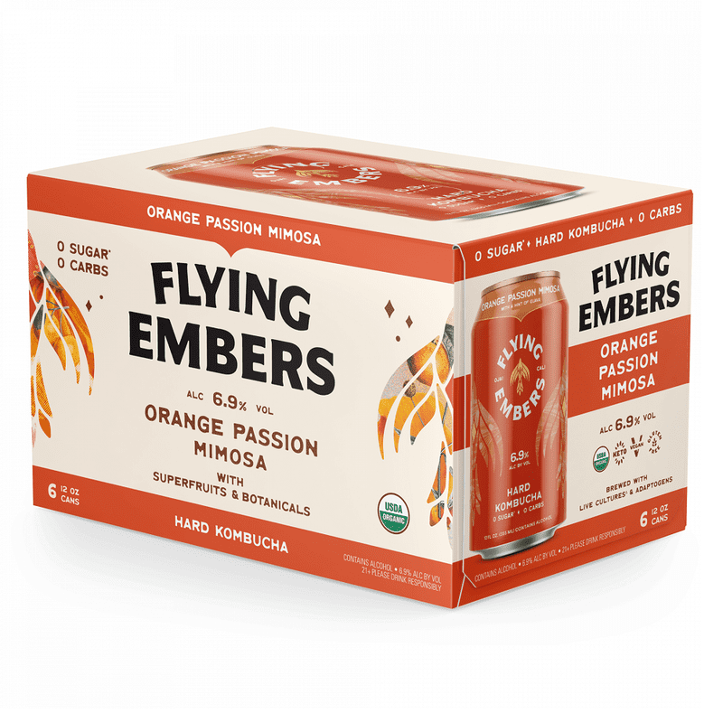 Flying Embers Orange Passion Mimosa Hard Kombucha 6-Pack - LoveScotch.com