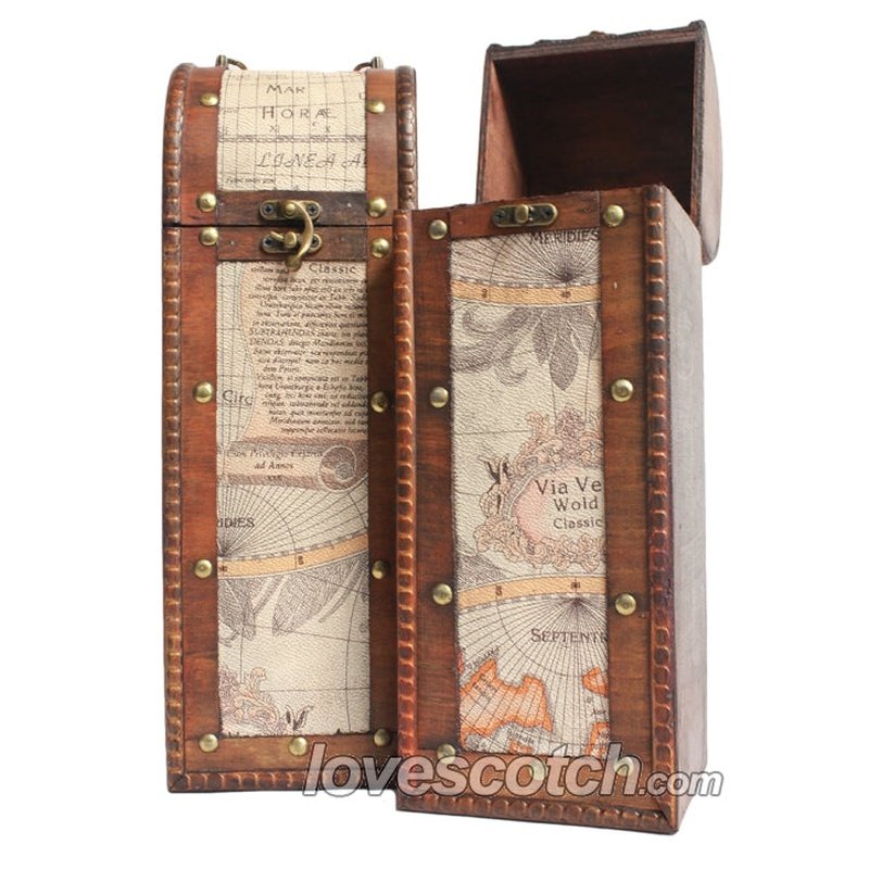 Gift Box - Wooden World Map Leather Belted - LoveScotch.com