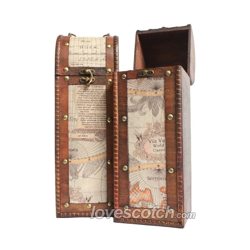 Gift Box - Wooden World Map Leather Belted - LoveScotch.com