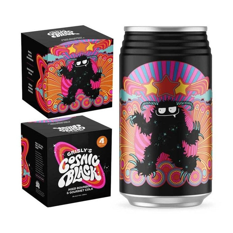 Grisly's Cosmic Black Aged Bourbon & Gourmet Cola 4-Pack - LoveScotch.com