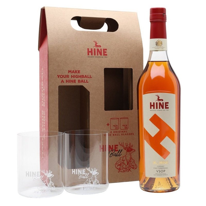 H by Hine V.S.O.P. Cognac with 2 Hine Ball Glasses - LoveScotch.com