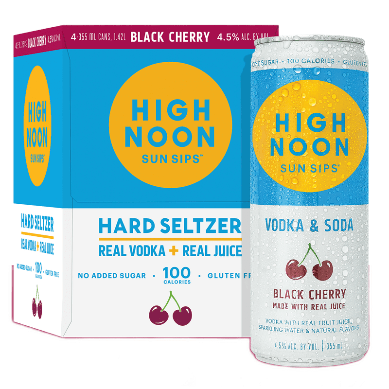 High Noon Black Cherry Hard Seltzer 4-Pack - LoveScotch.com