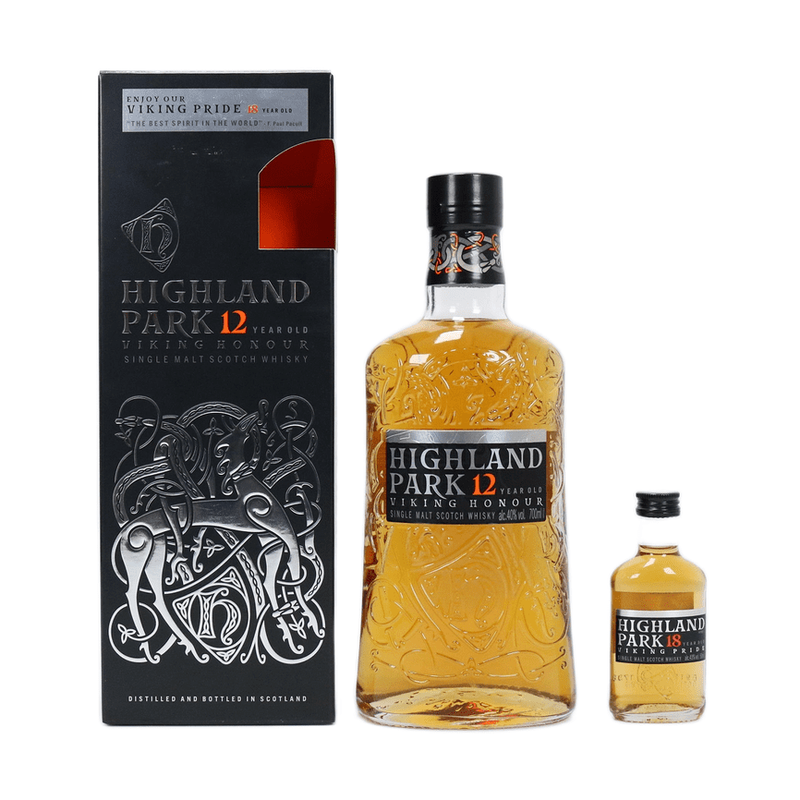 Highland Park 12 Year Old Viking Honour + 18 Year Old Viking Pride 50ml Single Malt Scotch Whiskey Pack - LoveScotch.com