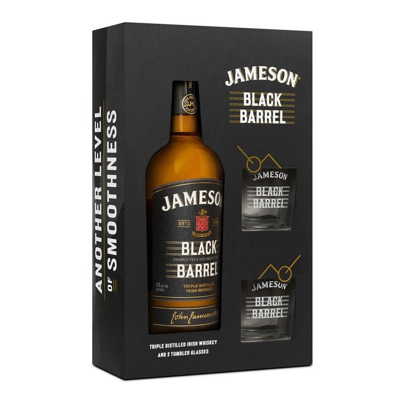 Jameson Black Barrel Irish Whiskey with 2 Glasses Gift Set - LoveScotch.com