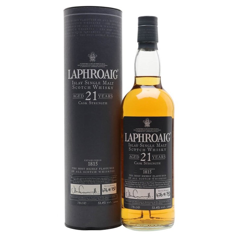 Laphroaig 21 Year Old Cask Strength Islay Single Malt Scotch Whisky - LoveScotch.com