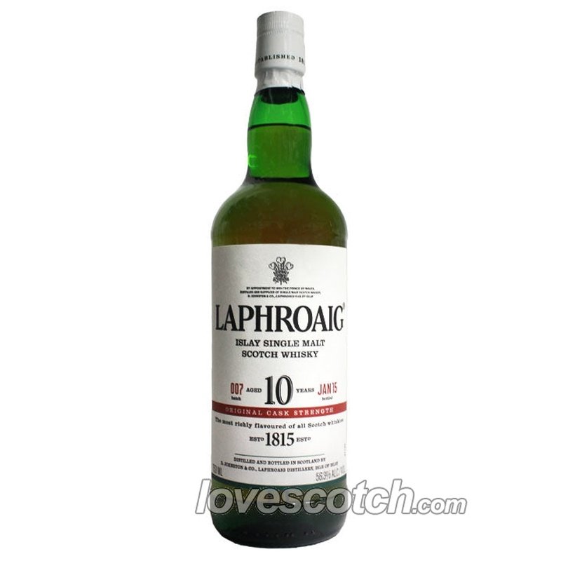 Laphroaig 10 Year Old Original Cask Strength Batch 007 Bottled 2015 - LoveScotch.com