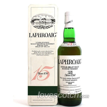 Laphroaig 15 Year Old With Rare Tin Box (MC) - LoveScotch.com