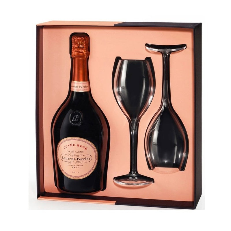 Laurent-Perrier Cuvée Rosé Brut Champagne with 2 Glasses Gift Box - LoveScotch.com