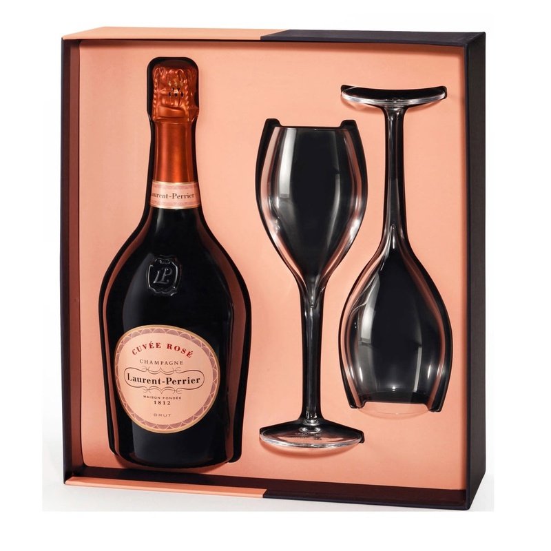Laurent-Perrier Cuvée Rosé Brut Champagne with 2 Glasses Gift Box - LoveScotch.com