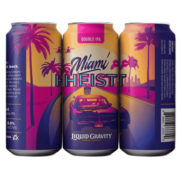Liquid Gravity Brewing Co. Miami Heist Hazy DIPA Beer 4-Pack - LoveScotch.com