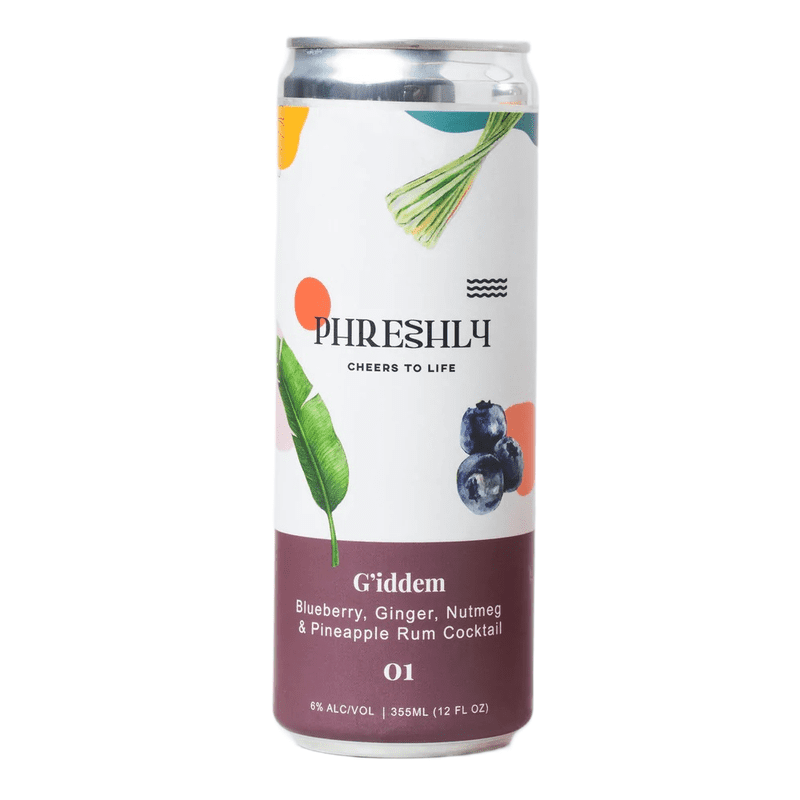 Phreshly G'iddem Blueberry, Ginger, Nutmeg & Pineapple Rum Cocktail 4-Pack - LoveScotch.com
