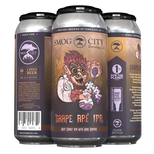 Smog City Brewing Co. 'Grape Ape' IPA Beer 4-Pack - LoveScotch.com