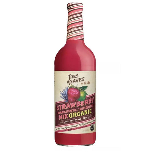 Tres Agaves Organic Strawberry Margarita-Daiquiri Mix Liter - LoveScotch.com