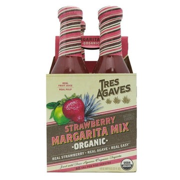 Tres Agaves Organic Strawberry Margarita Mix 4-Pack - LoveScotch.com