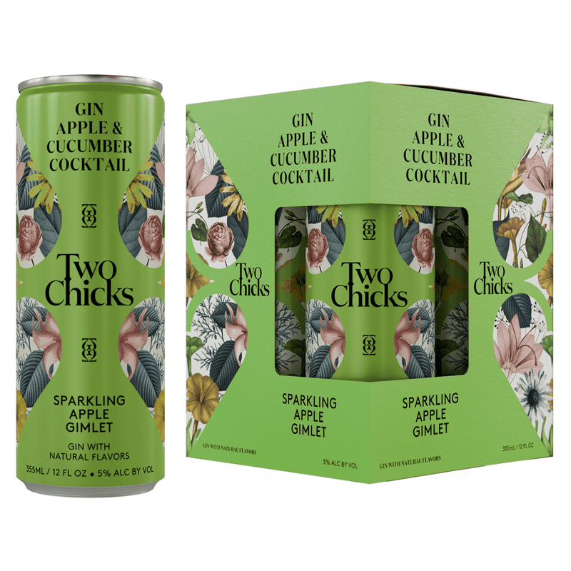 Two Chicks Sparkling Apple Gimlet Cocktail 4-Pack - LoveScotch.com