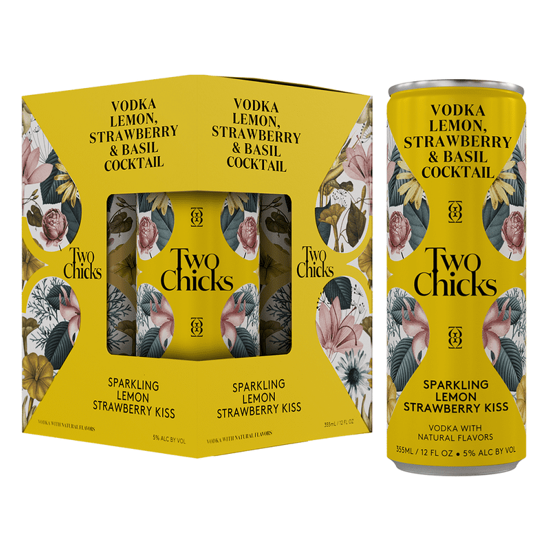 Two Chicks Sparkling Lemon Strawberry Kiss Cocktail 4-Pack - LoveScotch.com