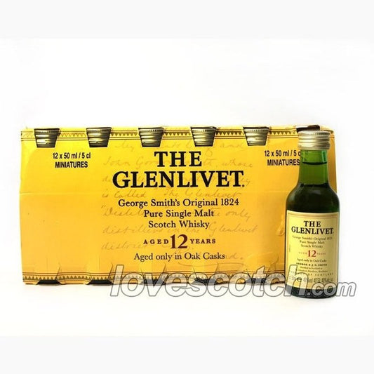 The Glenlivet Miniature 12 Year Old (12 Pack) (MC) - LoveScotch.com