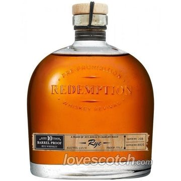 Redemption 10 Year Old Barrel Proof Straight Rye Whiskey - LoveScotch.com